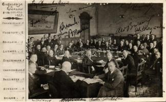 Locarno conference 1925, Chamberlain, Mussolini, Briand, Benes etc.
