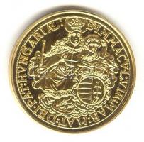 "Magyar aranypénzek utánveretben - I. Lipót 10 dukát" aranyozott Ag emlékérem (5.5g) T:PP ...