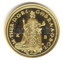 "Magyar aranypénzek utánveretben - Mária Terézia 2 dukát" aranyozott Ag emlékérem (5.5g) T:PP csak 2009db!