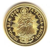 "Magyar aranypénzek utánveretben - Mária Terézia 2 dukát" aranyozott Ag emlékérem (5.5g) T...