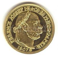 "Magyar aranypénzek utánveretben - Ferenc József jubileumi 100 korona" aranyozott Ag emlék...