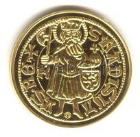 "Magyar aranypénzek utánveretben - Mátyás király aranyforint" aranyozott Ag emlékérem (5.5...