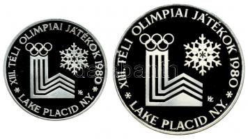 1980. 200Ft Ag + 500Ft Ag "Téli Olimpia - Lake Placid" piefort pár! T:PP (felületi karc) /...