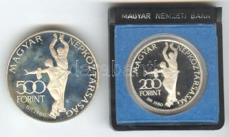 1980. 200Ft Ag (dísztokban) + 500Ft Ag "Téli Olimpia - Lake Placid" pár T:PP