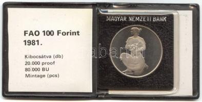 1981. 100Ft "FAO" T:PP Eredeti tokban, tanúsítvánnyal!
