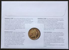 Hollandia 1995. Ecu "Marshall-terv" érmés borítékon alkalmi bélyegzős bélyegpárral, hátold...