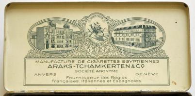cca 1925 Egyiptomi fém cigarettás doboz 15x8x6cm