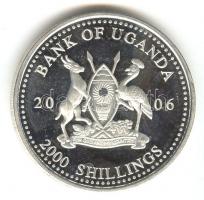 Uganda 2006. 2000Sh Ag &quot;Futball hírességei - Franciaország 1980-es évek&quot; T:PP Uganda 2006. 2000 Shilling Ag &quot;Hall of Fame of football - France 1980s&quot; C:PP