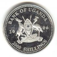 Uganda 2006. 2000Sh Ag &quot;Futball hírességei - Olaszország 2000-es évek&quot; T:PP Uganda 2006. 2000 Shilling Ag &quot;Hall of Fame of football - Italy 2000s&quot; C:PP