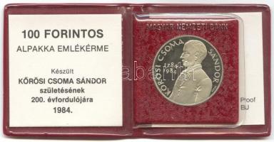 1984. 100Ft "Kőrösi Csoma Sándor" T:PP Eredeti tokban, tanúsítvánnyal!