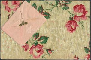 Hand-painted floral postcard with envelope decoration (EK)