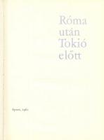 Pásztor Lajos: Róma után Tokió előtt. Sport, 1961. 102p.  Olimpia témájú könyv sok fotóval