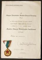 1957. "Munkás-Paraszt Hatalomért Emlékérem" adományozói okirattal T:1- ~20.000 adományozás