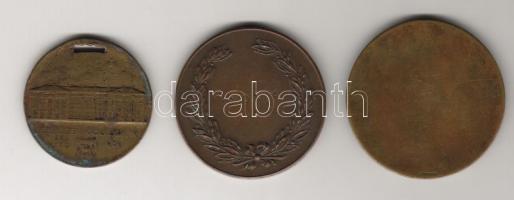 1908-1938. 3db régi bronzplakett T:2,3