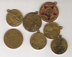 Szovjetunió 1965-85. 7db szovjet háborús kitüntetés szalag nélkül T:2,3