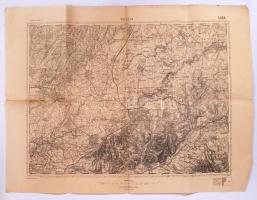 cca.1900 Magyar Királyi Honvéd Térképészeti Intézet: Nagyléta 1db katonai térkép. 62x43cm Jó állapotban, közepén kis sérüléssel.