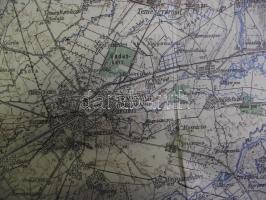 cca.1900 Magyar Királyi Honvéd Térképészeti Intézet: Temesvár 1db színezett katonai térkép. 62x43cm ...