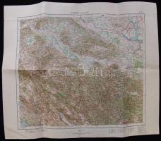 cca.1900 M. Kir. Állami Térképészeti Intézet: Zagrab (Zágráb) 1db színezett katonai térkép. 50x42cm   Jó állapotban. / military map