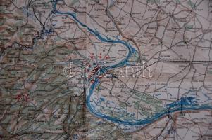 cca.1900 K.u K. militär- geographisches Institut: Orosva 1db színezett katonai térkép. 62x43 Jó álla...