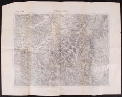 cca.1895 K. u. K. militär- geographisches Institut: Haldova und Oszlány 1db katonai térkép. 62x43 Jó állapotaban./ Military map