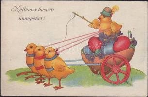 Easter, carriage driving chickens, Húsvét, fogathajtó csirkék