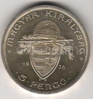 1938. "Szt. István" 5P ezüst T:1/2+