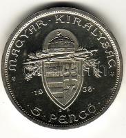 1938. "Szt. István" 5P ezüst T:1