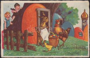 Easter egg house with rabbit and chicken (Rb)