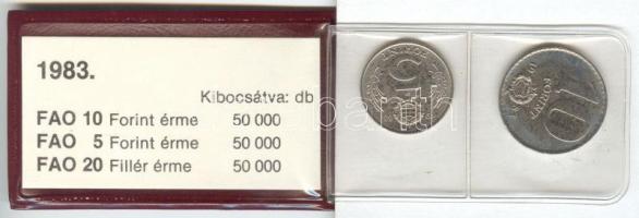 1983 "FAO" sor 20f, 5Ft, 10Ft eredeti plasztikcsomagolásban, tanúsítvánnyal T:BU