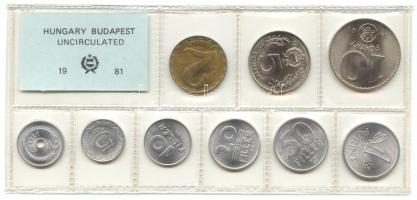 1981. 2f-10Ft 9db klf érmés forgalmi sor fóliatokban T:1