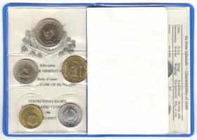 1986. 2f-20Ft 10db klf érmés forgalmi sor kék műbőrtokban T:1