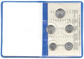 1986. 2f-20Ft 10db klf érmés forgalmi sor kék műbőrtokban T:1