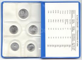 1986. 2f-20Ft 10db klf érmés forgalmi sor kék műbőrtokban T:1