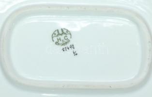 Apró virágokkal díszített sorszámozott jelzett Hans & Czjzek pecsenyés tál 24x33cm
