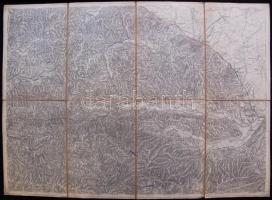 cca.1895 K. u. K. militär- geographisches Institut: Vocin és Slatina katonai vászon térkép. / Military map on canvas 50x38.5 cm