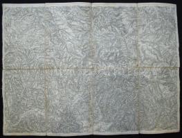 cca.1895 K. u. K. militär- geographisches Institut: Vaskóh és Nagy-Halmágy katonai vászon térkép. / Vaşcău and Nagy Halmágy map on canvas 50x38.5 cm