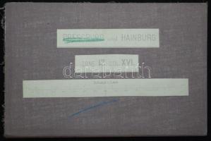 cca.1895 K. u. K. militär- geographisches Institut: Pozsony és Hainburg katonai vászon térkép. /
Pre...