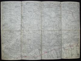 cca.1895 K. u. K. militär- geographisches Institut: Újegyház katonai vászon térkép. / Leschkirch(Nocrich) map on canvas 50x38.5 cm