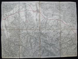 cca.1895 K. u. K. militär- geographisches Institut: Mühlbach katonai vászon térkép. / Mühlbach map on canvas 50x38.5 cm