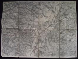 cca.1895 K. u. K. militär- geographisches Institut: Gyulafehérvár katonai vászon térkép. / &lt;br/&gt;Karlsburg map on canvas 50x38.5 cm