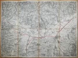 cca.1895 K. u. K. militär- geographisches Institut: Déva és Broos katonai vászon térkép. / Déva and Broos map on canvas 50x38.5 cm