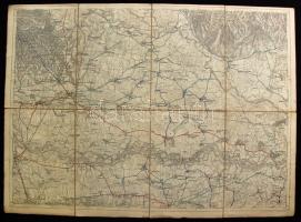 cca.1895 K. u. K. militär- geographisches Institut: Warasdin és Kottori katonai vászon térkép. / Military map on canvas 50x38.5 cm