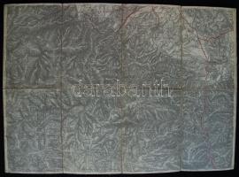 cca.1895 K. u. K. militär- geographisches Institut: Vörös-torony szoros katonai vászon térkép. /
Rot...