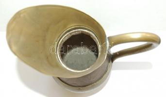 Fa kancsó réz berakásokkal és kiöntővel 25cm magas