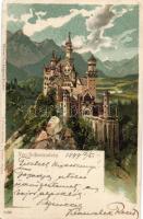 1899 Neuschwanstein castle, litho (EK)