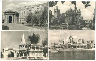 88 db színes és fekete-fehér, modern budapesti városképes lap