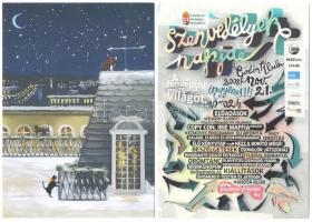 57 db színes, modern reklám lap