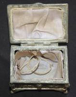 Dionüszosszal díszített ón ékszeres dobozka 10x12x7cm