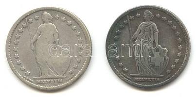 Svájc 1877/1886. 1Fr Ag (2x) T:2-,3
Switzerland 1877/1886. 1 Franc Ag (2x) C:VF,F