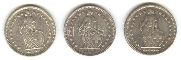 Svájc 1940/41/43. 2Fr Ag (3x) T:2-
Switzerland 1940/41/43. 2 Franc Ag (3x) C:VF